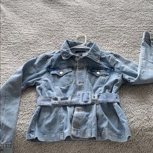 Belted denim jacket